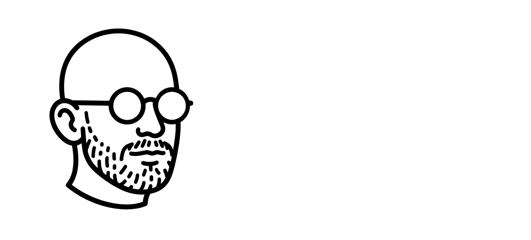 logo outline header white